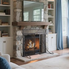 Large Flat Fireplace Screen